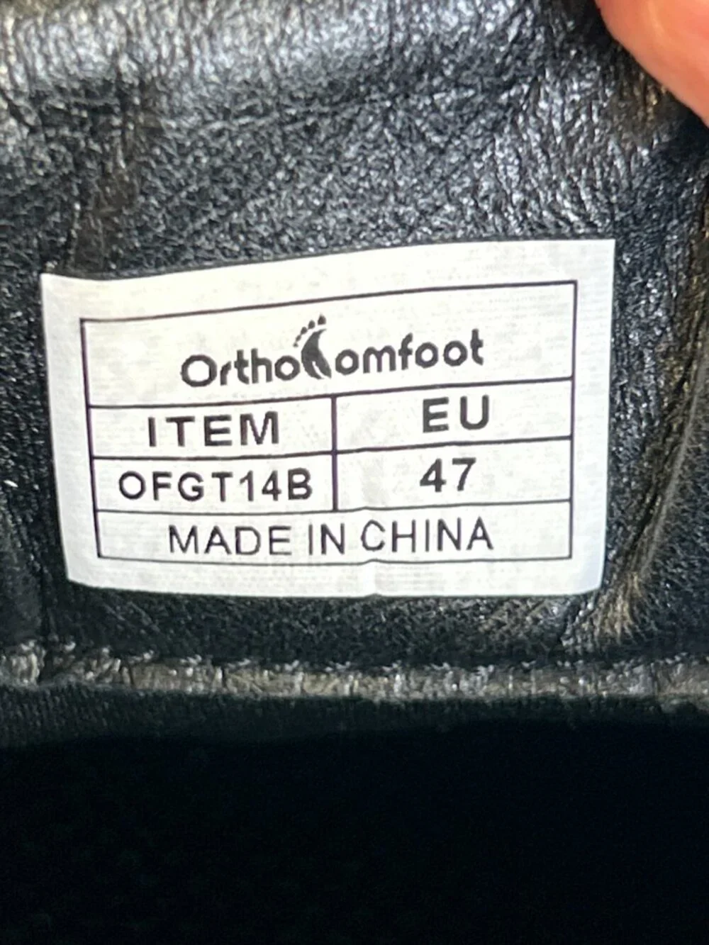 Orthocomfoot Orthopedic Sneakers Mens Size 13 Black Leather Casual Walking Shoes